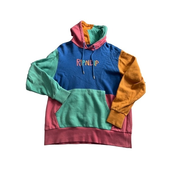 RIPNDIP Colour Block Multi Panel hoodie Size Medium - Picture 2 of 9